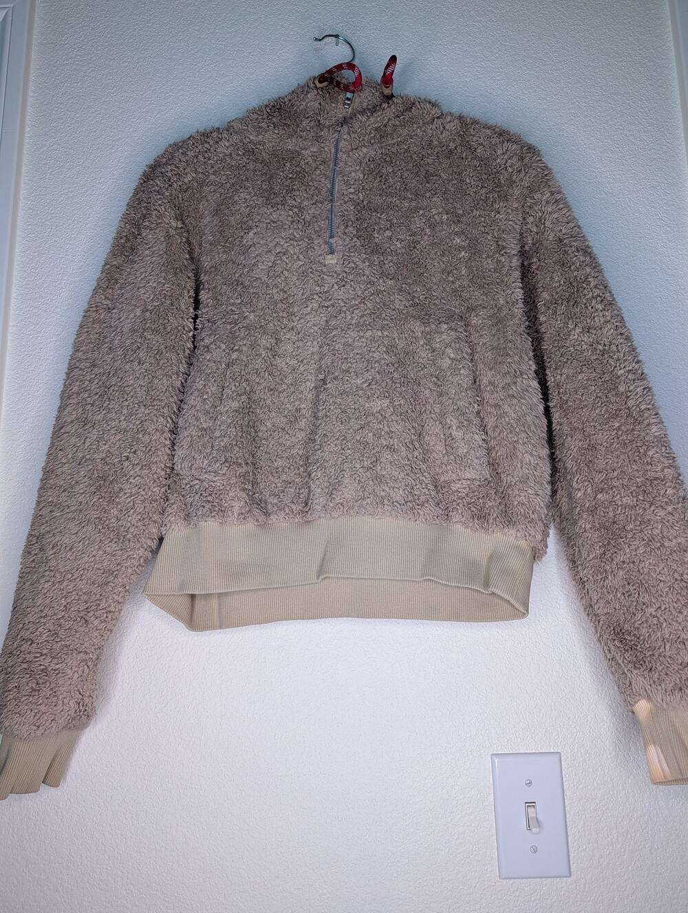 Lululemon Athletica Women Sherpa Fleece Hoodie 8-10 Soft Cozy Athleisure 1/4 Zip